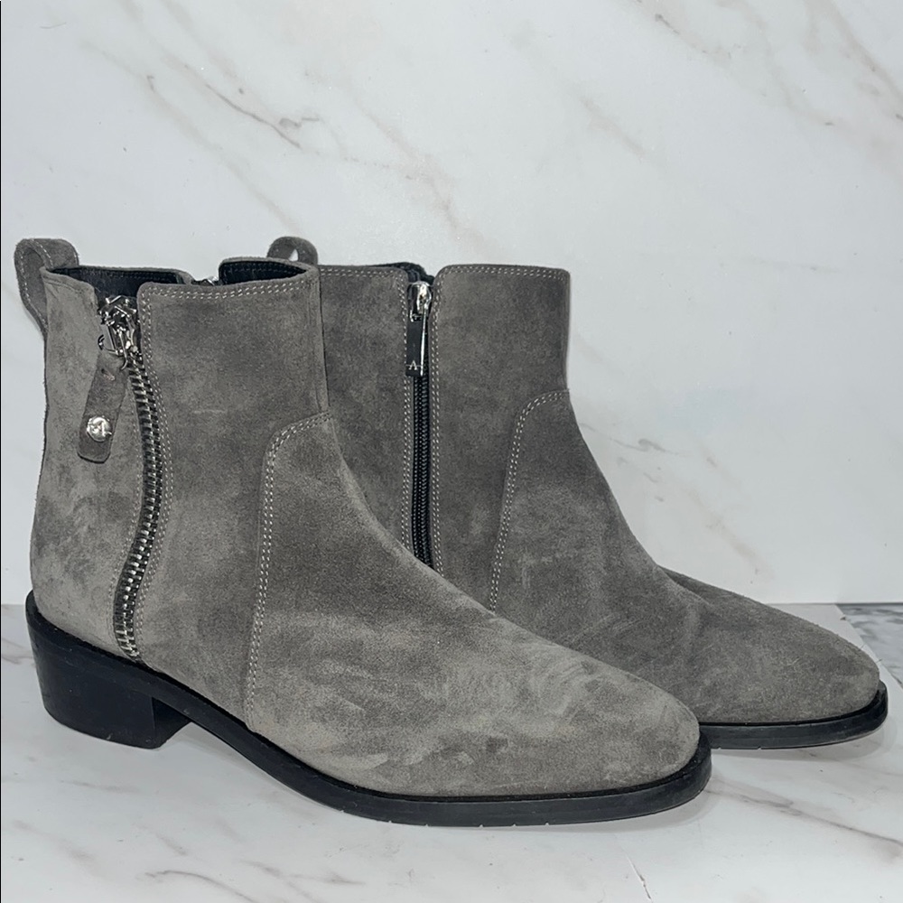 Aquatalia colbie water resistant suede grey booties sz 8.5
